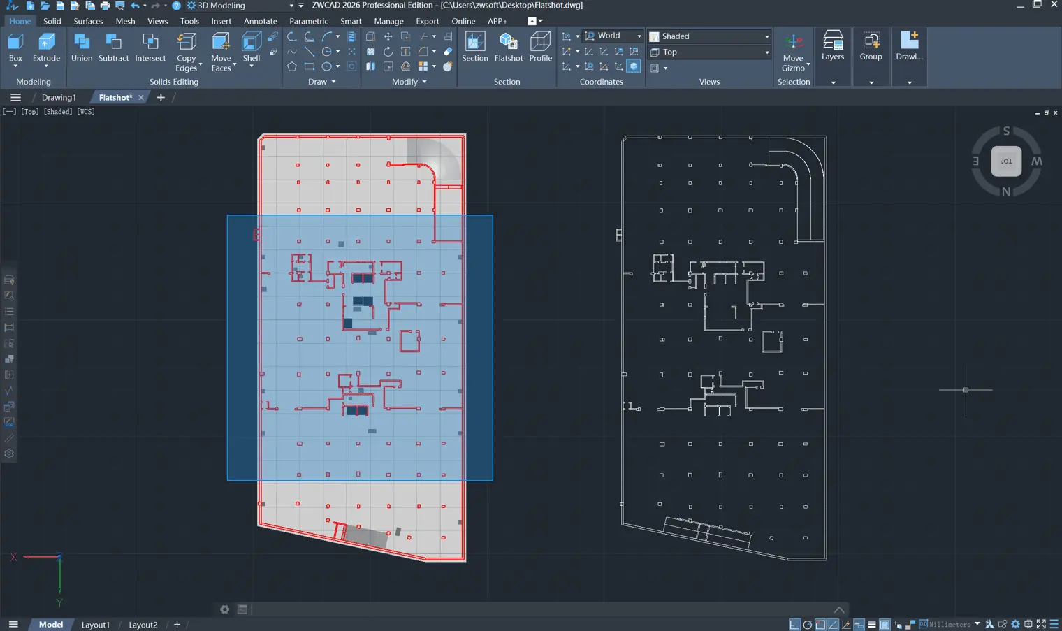 DWG drawings produced in ZWCAD from BIM model context