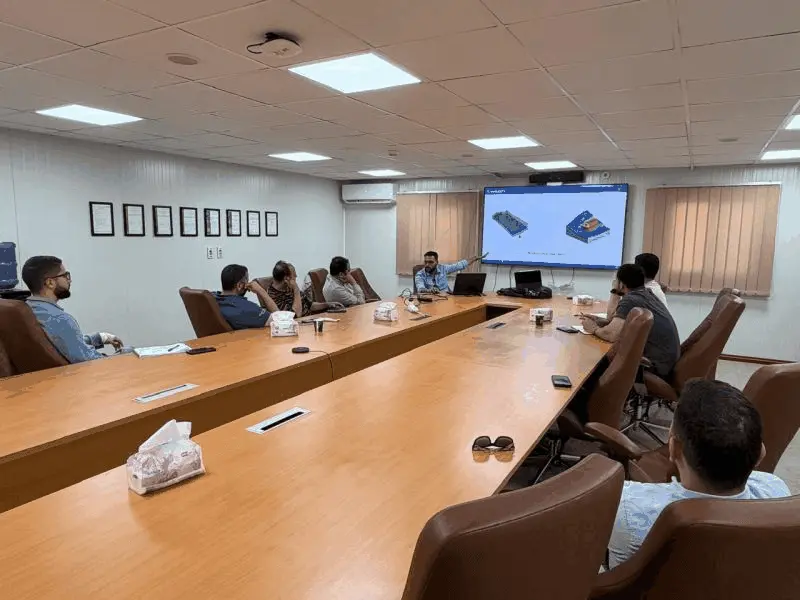 MIDAS GTS NX contents presented to a client team in a boardroom