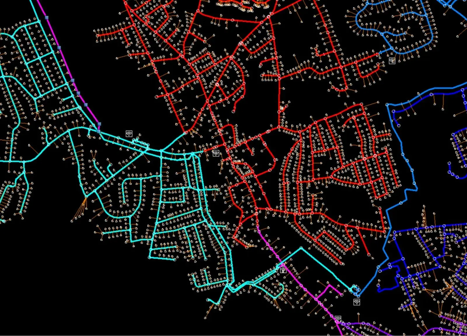 OpenFlows Water distribution network model